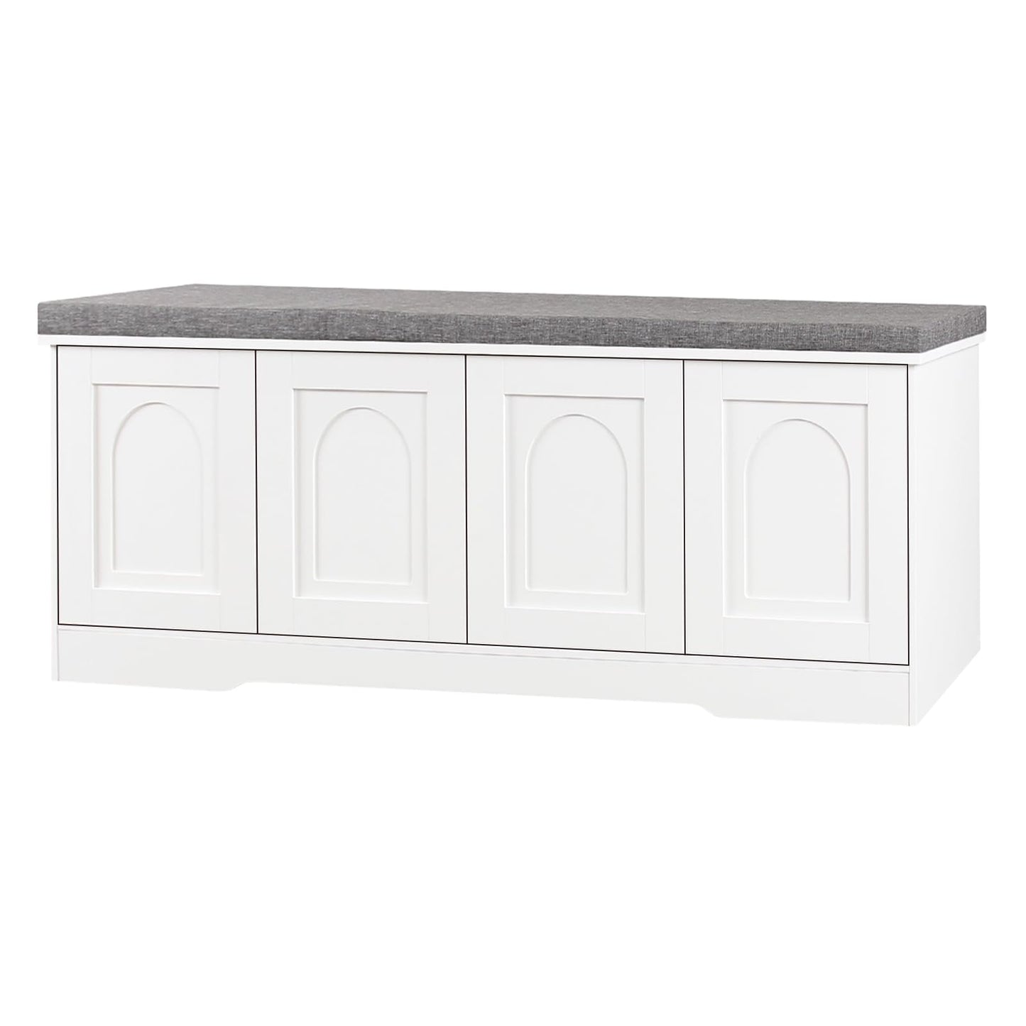DINZI LVJ Shoe Bench, Entryway Storage Bench with Doors and Cushion,Parent