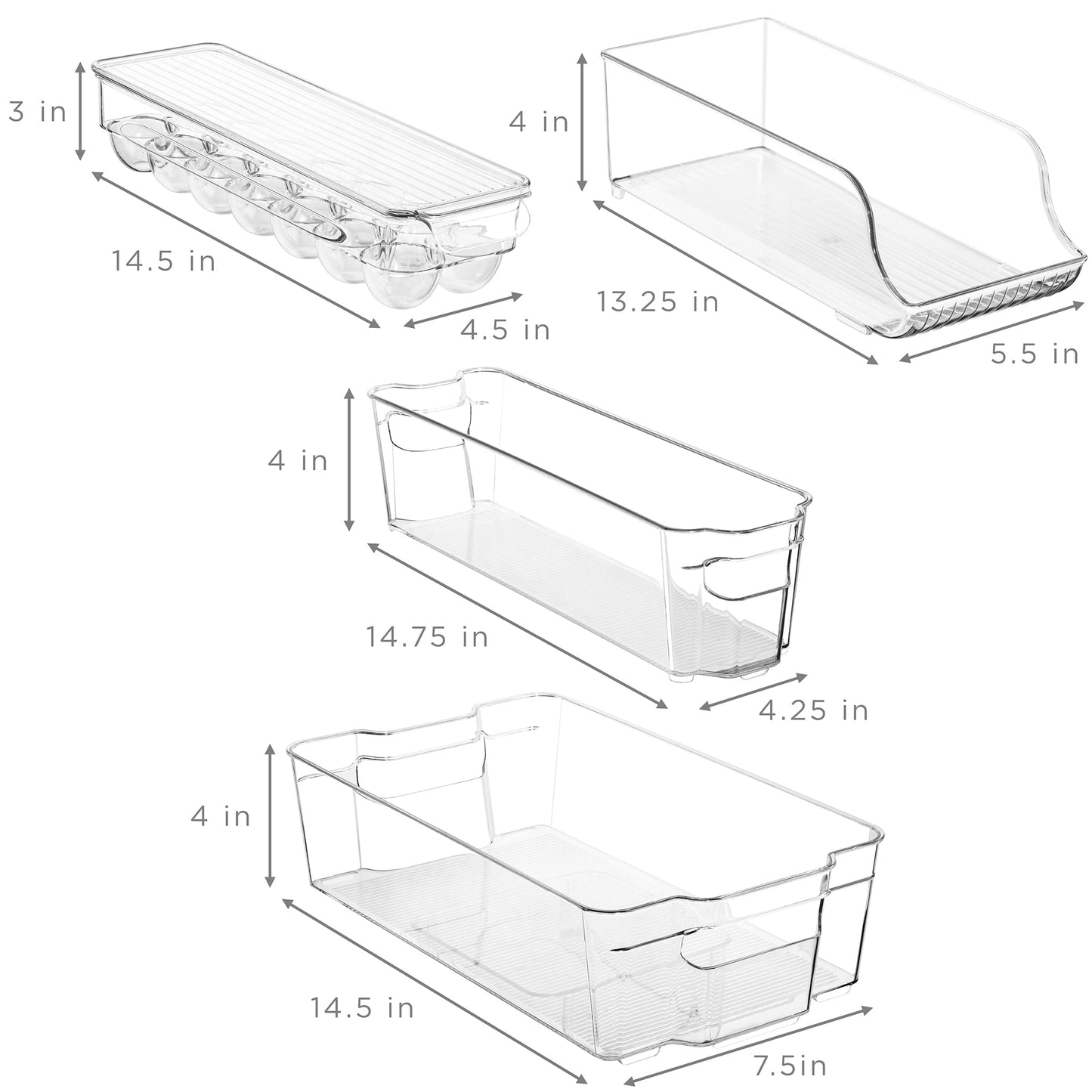 Clear Fridge Organizer Bins Refrigerator Storage Bins Home Pantry Kitchen Laundry Bathroom Organizer Clear Stackable Storage Containers