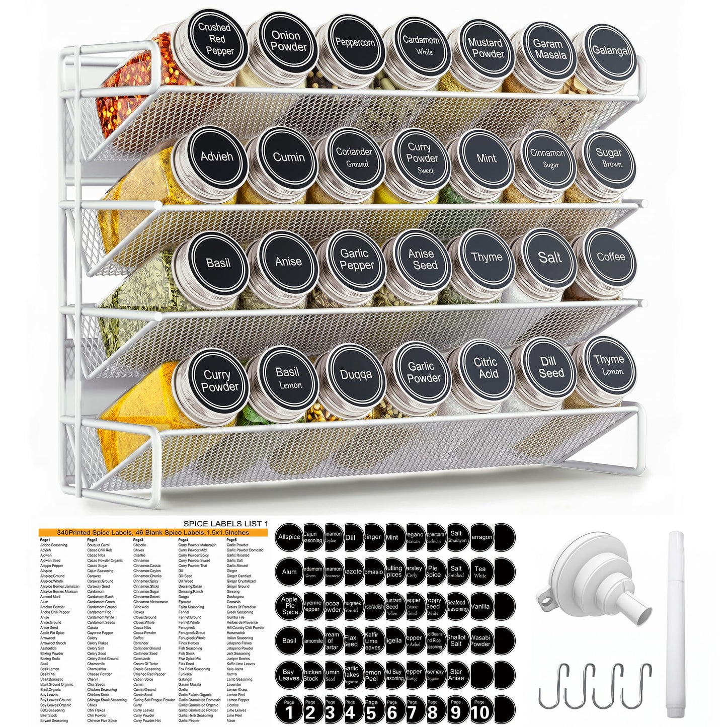 Magnetic Spice Storage Rack Organizer Fridge Kitchen Shelf
