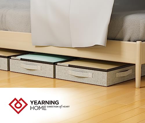 Under Bed Storage Containers Low Profile Clothes Blanket Pillow Shoes Storage Organizer with Lids 2 Pack