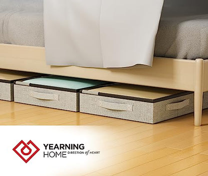 Under Bed Storage Containers Low Profile Clothes Blanket Pillow Shoes Storage Organizer with Lids 2 Pack