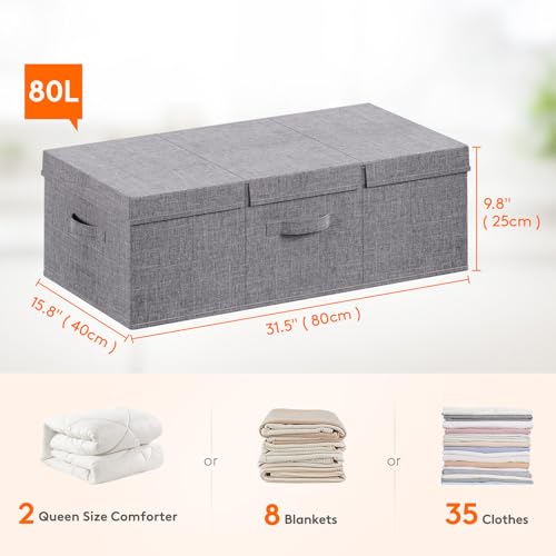 Under Bed Storage Containers Clothes Shoes Blankets Storage Organizer Drawer Bin with Lids