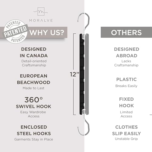 Space Saving Multi Tier Wooden Clothes Hanger Closet Organizer Swivel Hook Collapsible Shirt Storage Rack