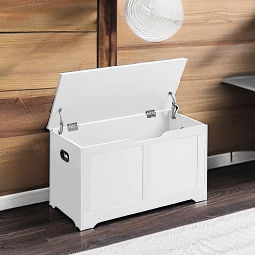 VASAGLE Storage Chest, Storage Trunk with 2 Safety Hinges, Storage Bench