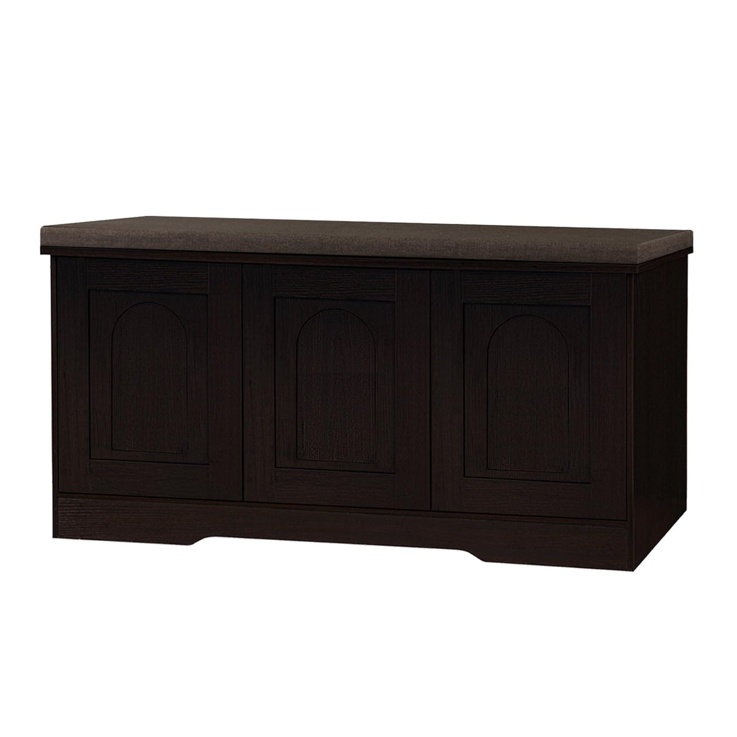 DINZI LVJ Shoe Bench, Entryway Storage Bench with Doors and Cushion,Parent