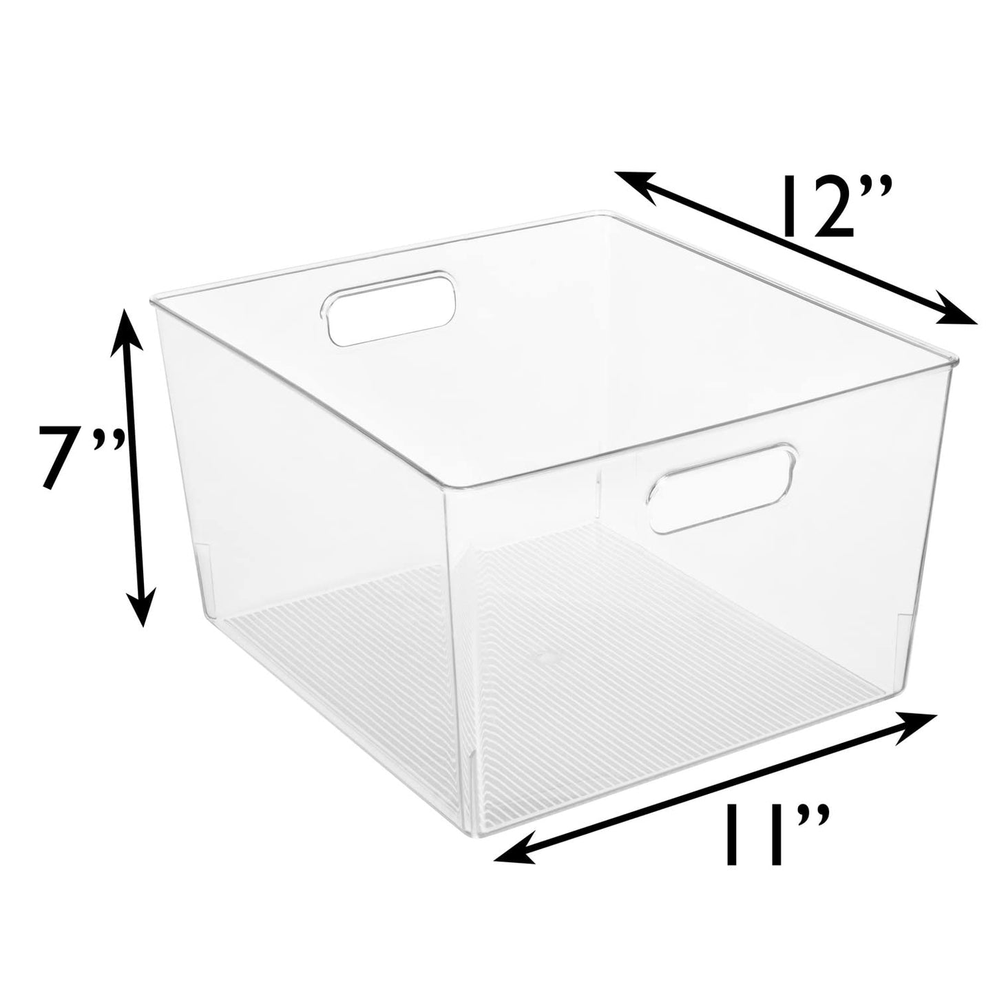 Clear Plastic Storage Bins XL 8 Pack Kitchen Pantry Fridge Organizer