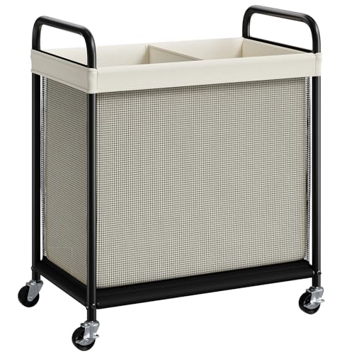 Rolling Laundry Hamper with Wheels Removable Liner Bag Laundry Sorter Clothes Hamper Cart Bedroom Bathroom Dorm Storage Organizer