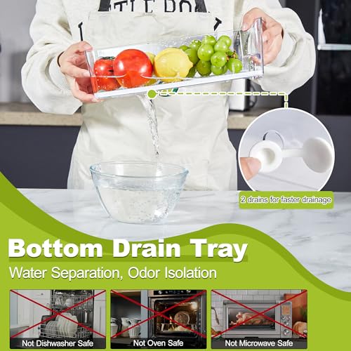Pull-Out Stackable Refrigerator Organizer Storage Bins Fridge Drawer Organizer System