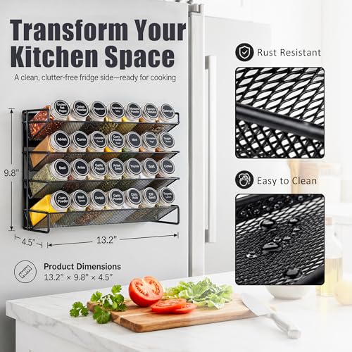 Magnetic Spice Storage Rack Organizer Fridge Kitchen Shelf