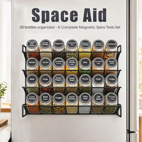 Magnetic Spice Storage Rack Organizer Fridge Kitchen Shelf