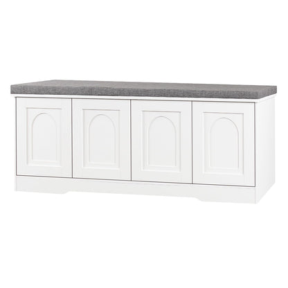 DINZI LVJ Shoe Bench, Entryway Storage Bench with Doors and Cushion,Parent