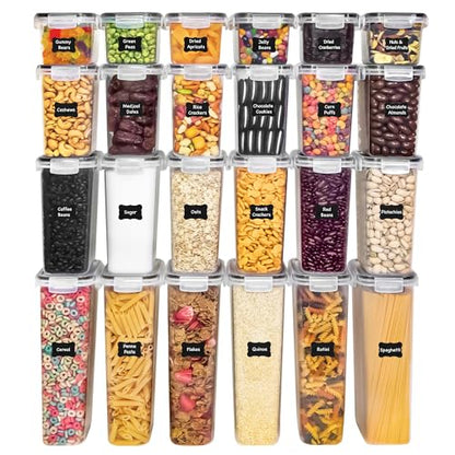 Airtight Food Storage Containers Set, 48-Piece with Lids, Labels