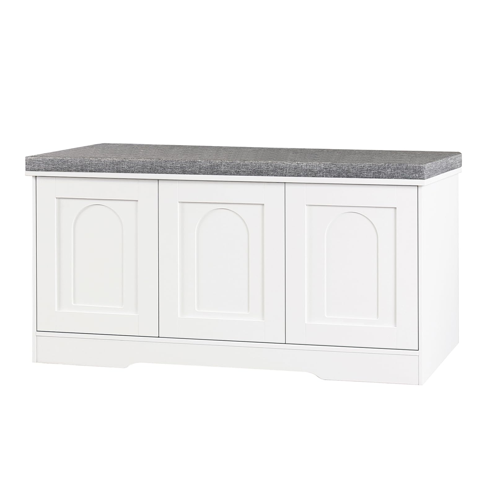 DINZI LVJ Shoe Bench, Entryway Storage Bench with Doors and Cushion,Parent