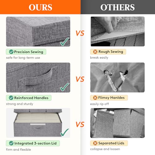 Under Bed Storage Containers Clothes Shoes Blankets Storage Organizer Drawer Bin with Lids