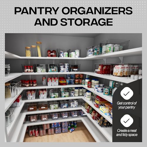 Clear Plastic Storage Bins Pantry Organizer Storage Containers Kitchen Cabinet Organization Multi Use Stackable Bins