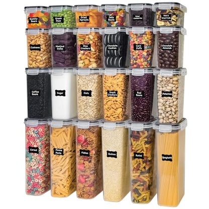 Airtight Food Storage Containers Set, 48-Piece with Lids, Labels