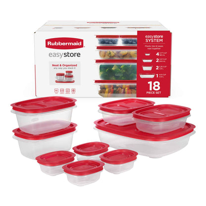Food Storage Containers Set, 22-Piece Rectangle & Square with Lids