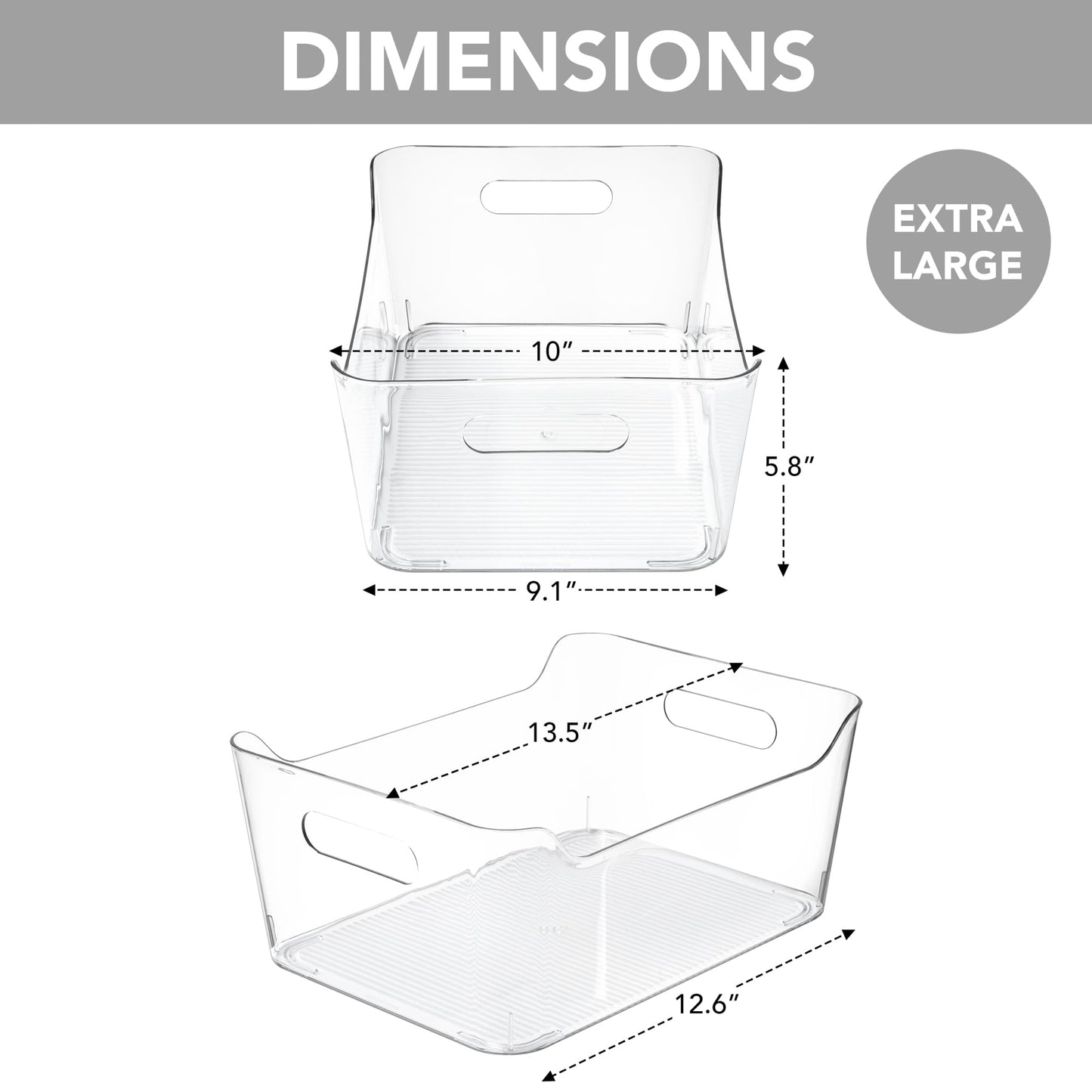 Plastic Storage Bins Multi-Use Pantry Organizer Clear Home Kitchen Storage Containers