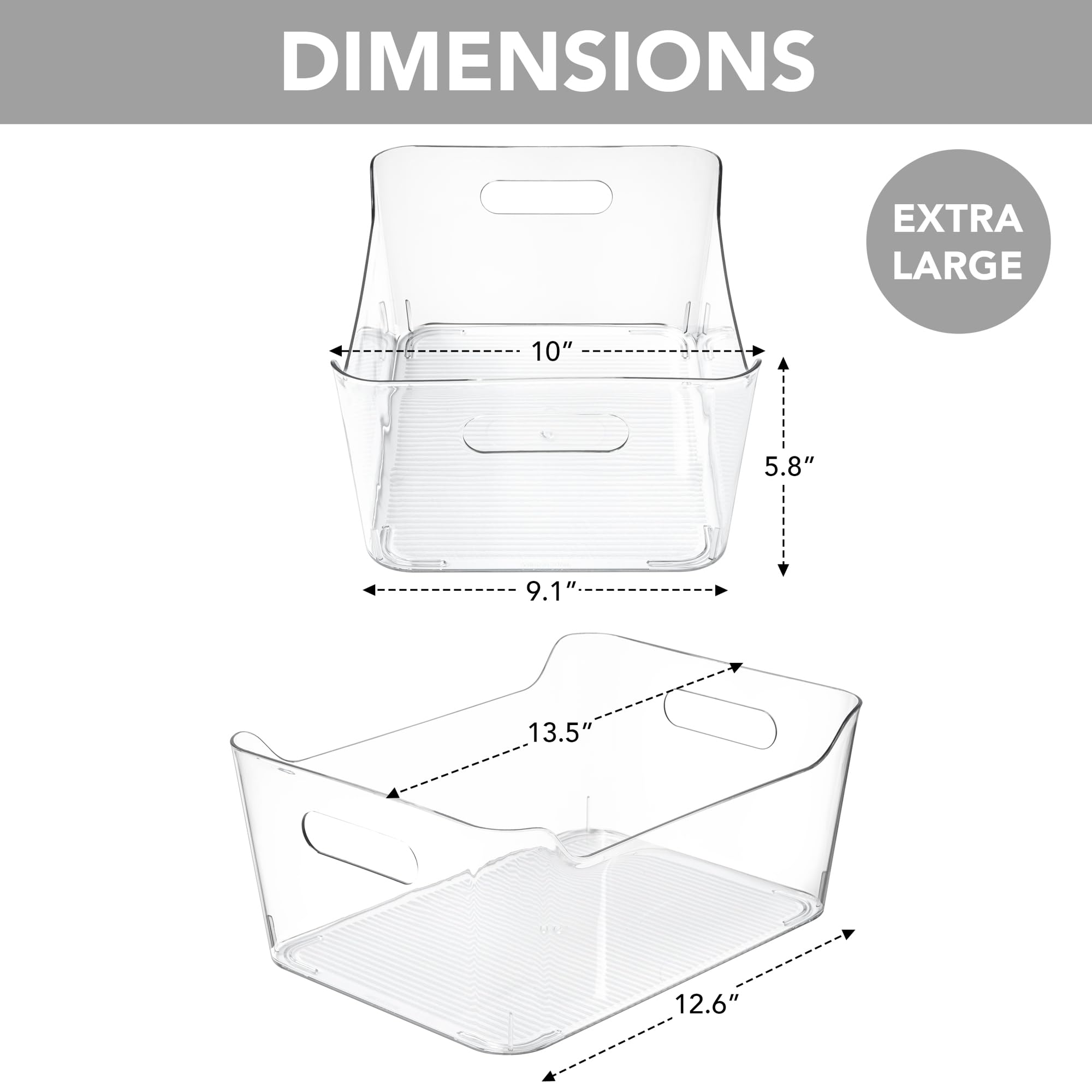 Plastic Storage Bins Multi-Use Pantry Organizer Clear Home Kitchen Storage Containers