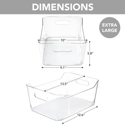 Plastic Storage Bins Multi-Use Pantry Organizer Clear Home Kitchen Storage Containers