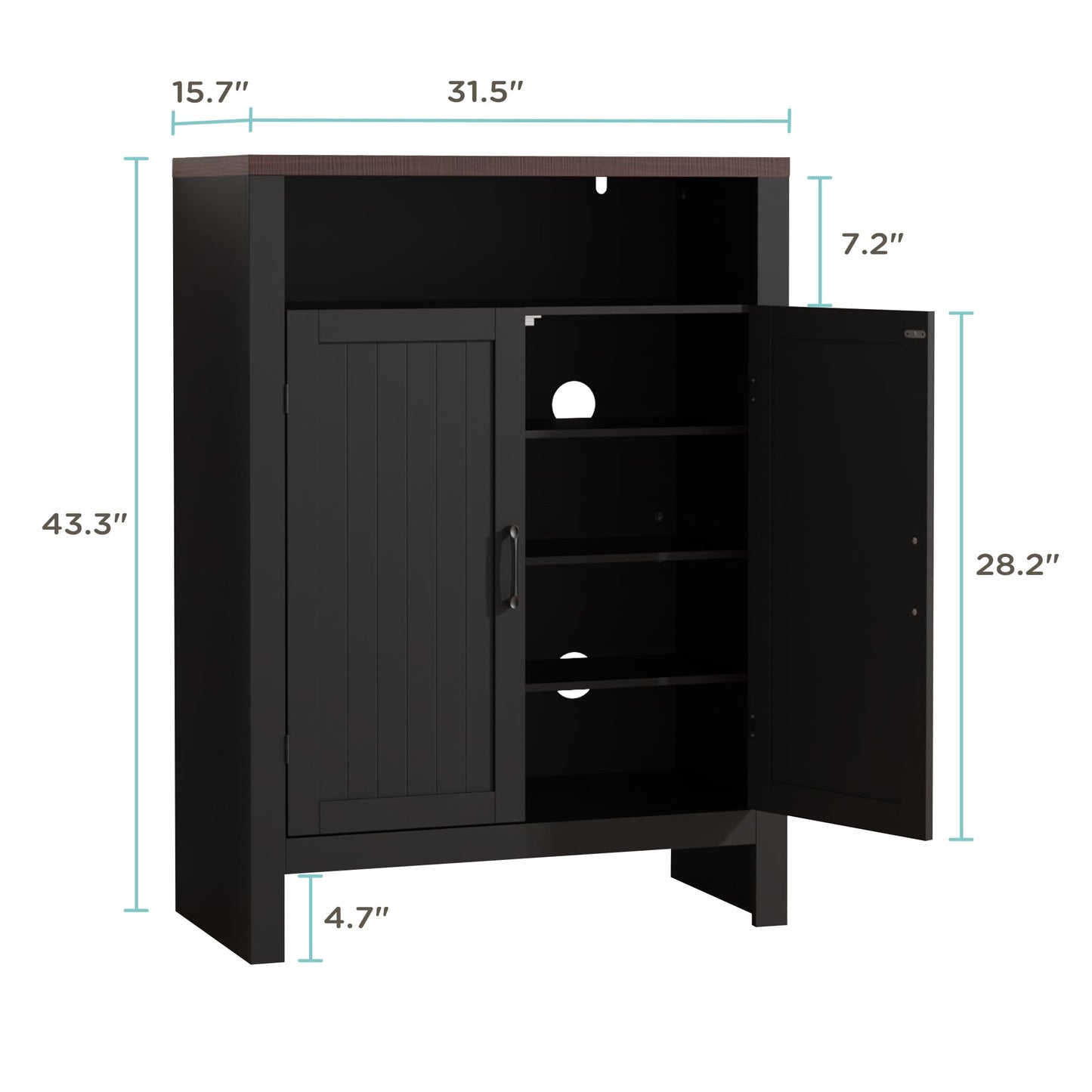 Shoe Cabinet with Doors 5 Tier Adjustable Shelves Entryway Storage Shoe Rack Cabinet