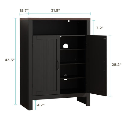 Shoe Cabinet with Doors 5 Tier Adjustable Shelves Entryway Storage Shoe Rack Cabinet