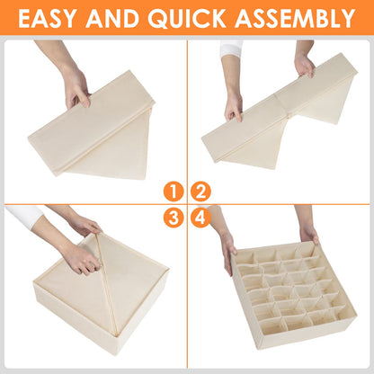 Drawer Organizer Dividers Fabric Foldable Closet Storage Bins Underwear Socks Bra Scarf Organizer