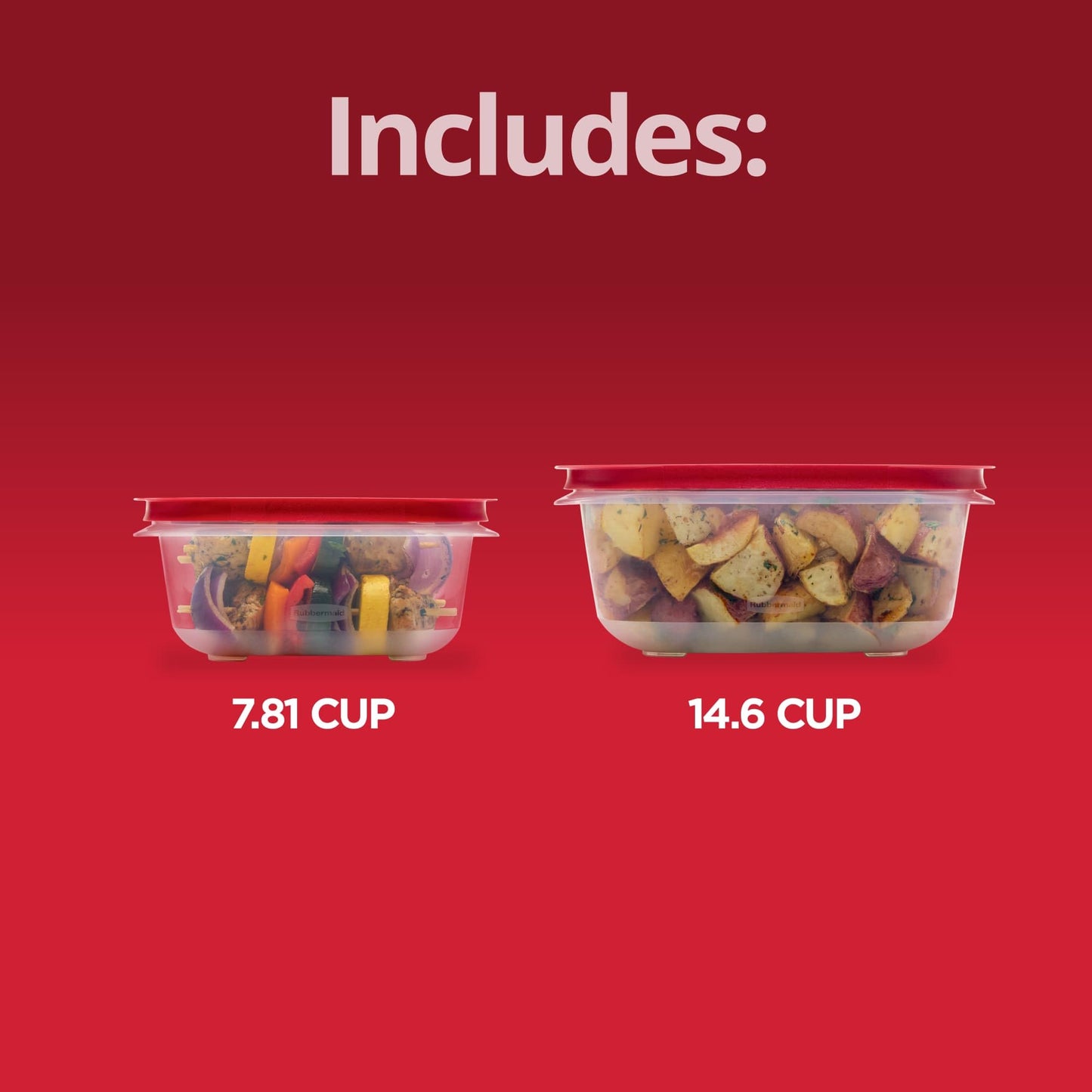 Food Storage Containers Set, 22-Piece Rectangle & Square with Lids
