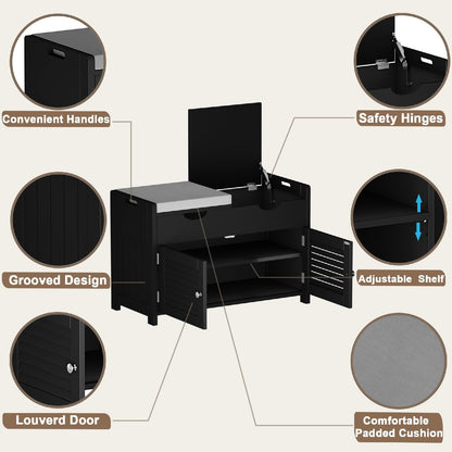 Shoe Storage Bench Lift Top Entryway Storage Bench Organizer Seat with Storage Cabinet