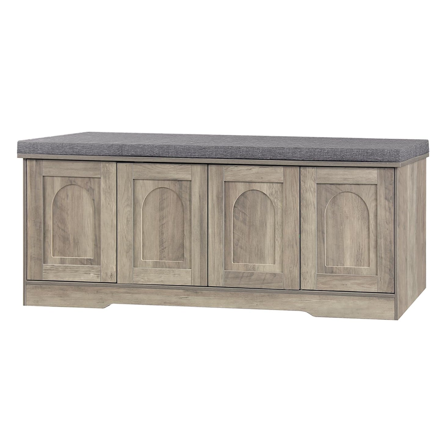 DINZI LVJ Shoe Bench, Entryway Storage Bench with Doors and Cushion,Parent