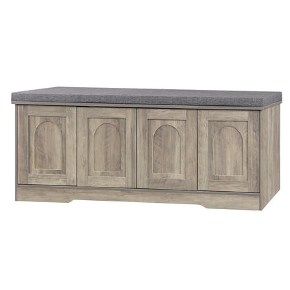 DINZI LVJ Shoe Bench, Entryway Storage Bench with Doors and Cushion,Parent