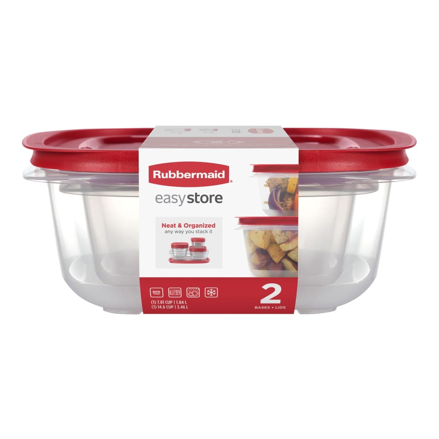 Food Storage Containers Set, 22-Piece Rectangle & Square with Lids
