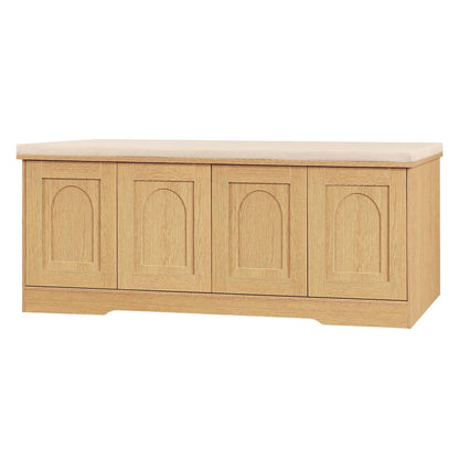 DINZI LVJ Shoe Bench, Entryway Storage Bench with Doors and Cushion,Parent
