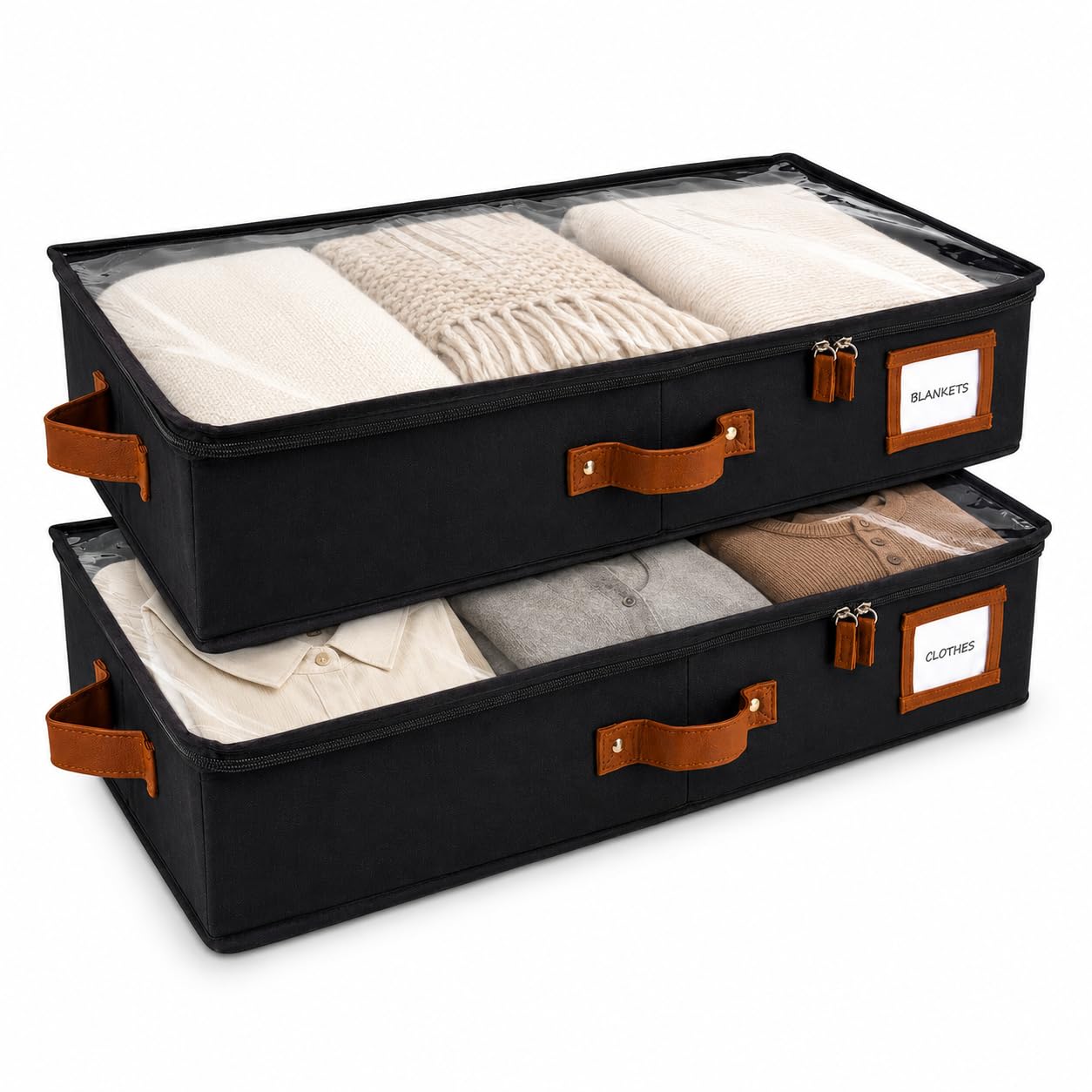 Under Bed Storage Box Drawer Organizer Large Clothes Blanket Shoes Storage Container with Lid Dark Gray