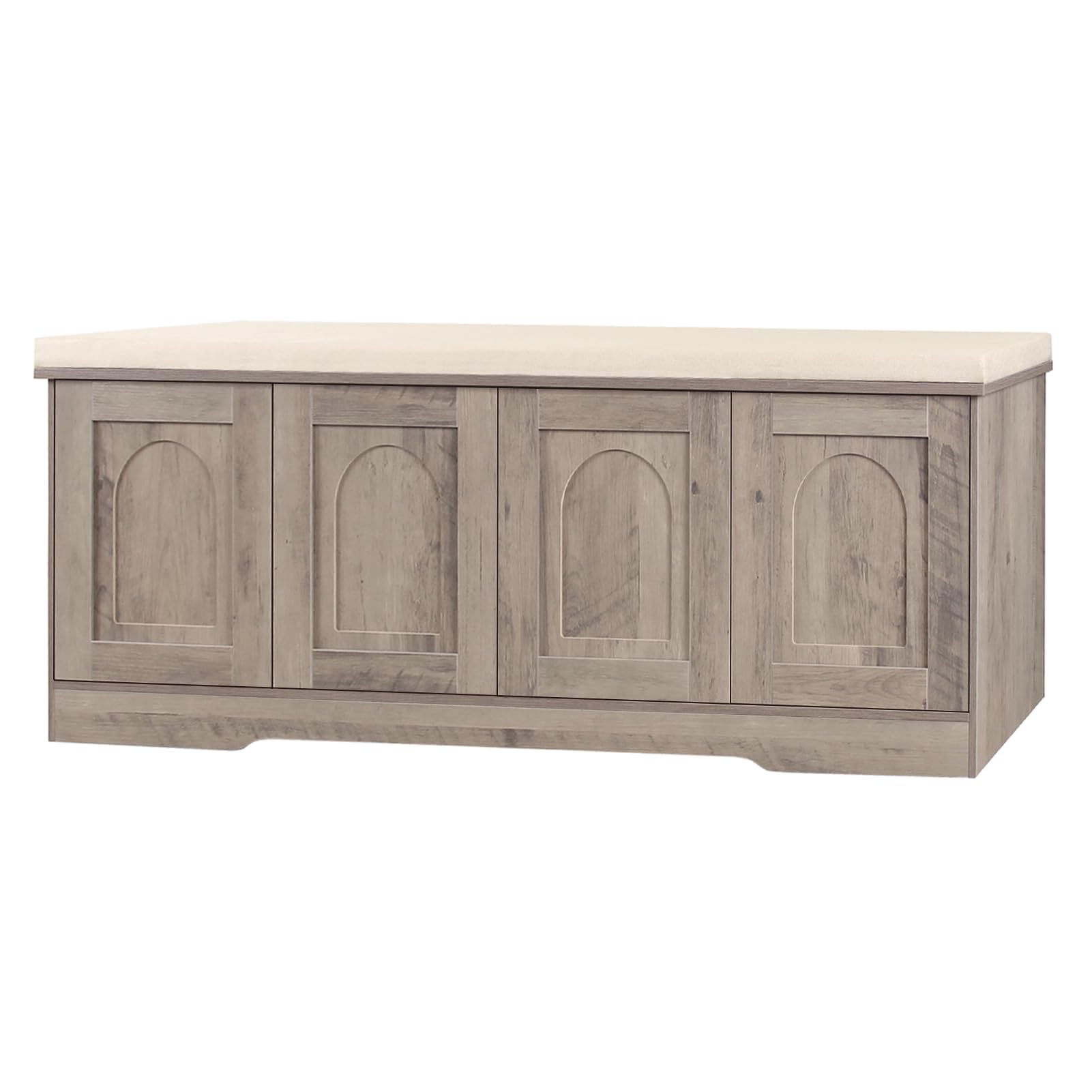 DINZI LVJ Shoe Bench, Entryway Storage Bench with Doors and Cushion,Parent