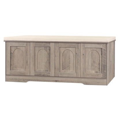 DINZI LVJ Shoe Bench, Entryway Storage Bench with Doors and Cushion,Parent