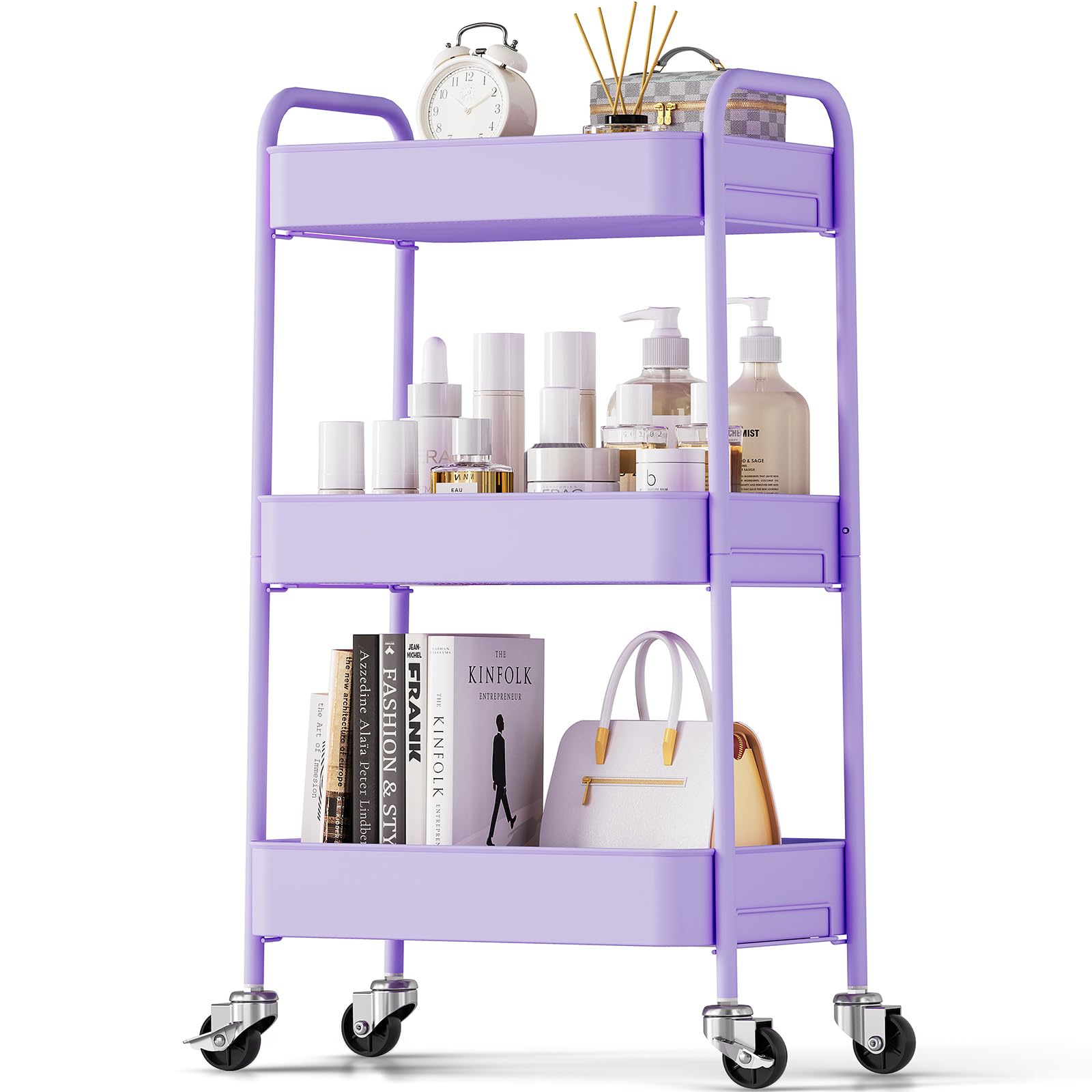 TOOLF Metal Rolling Cart with Wheels