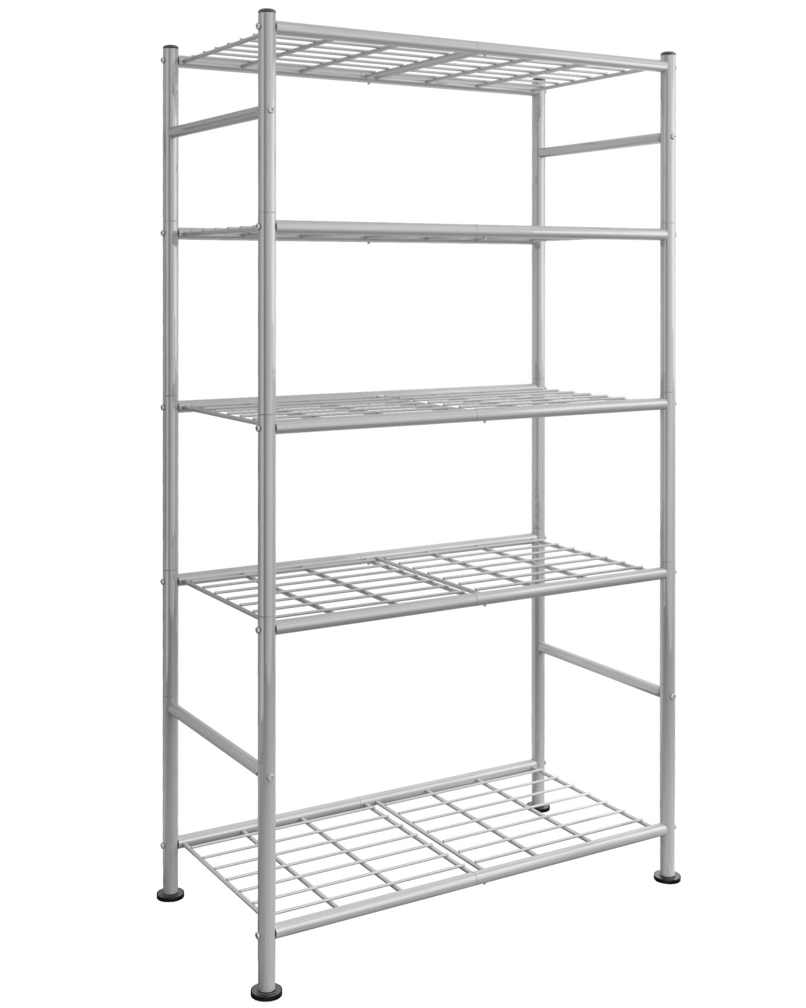 Metal Storage Shelves Space Saving Garage Kitchen Laundry Standing Organizer Rack with Leveling Feet