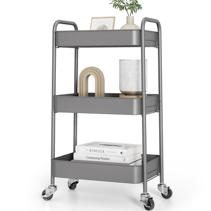 TOOLF Metal Rolling Cart with Wheels