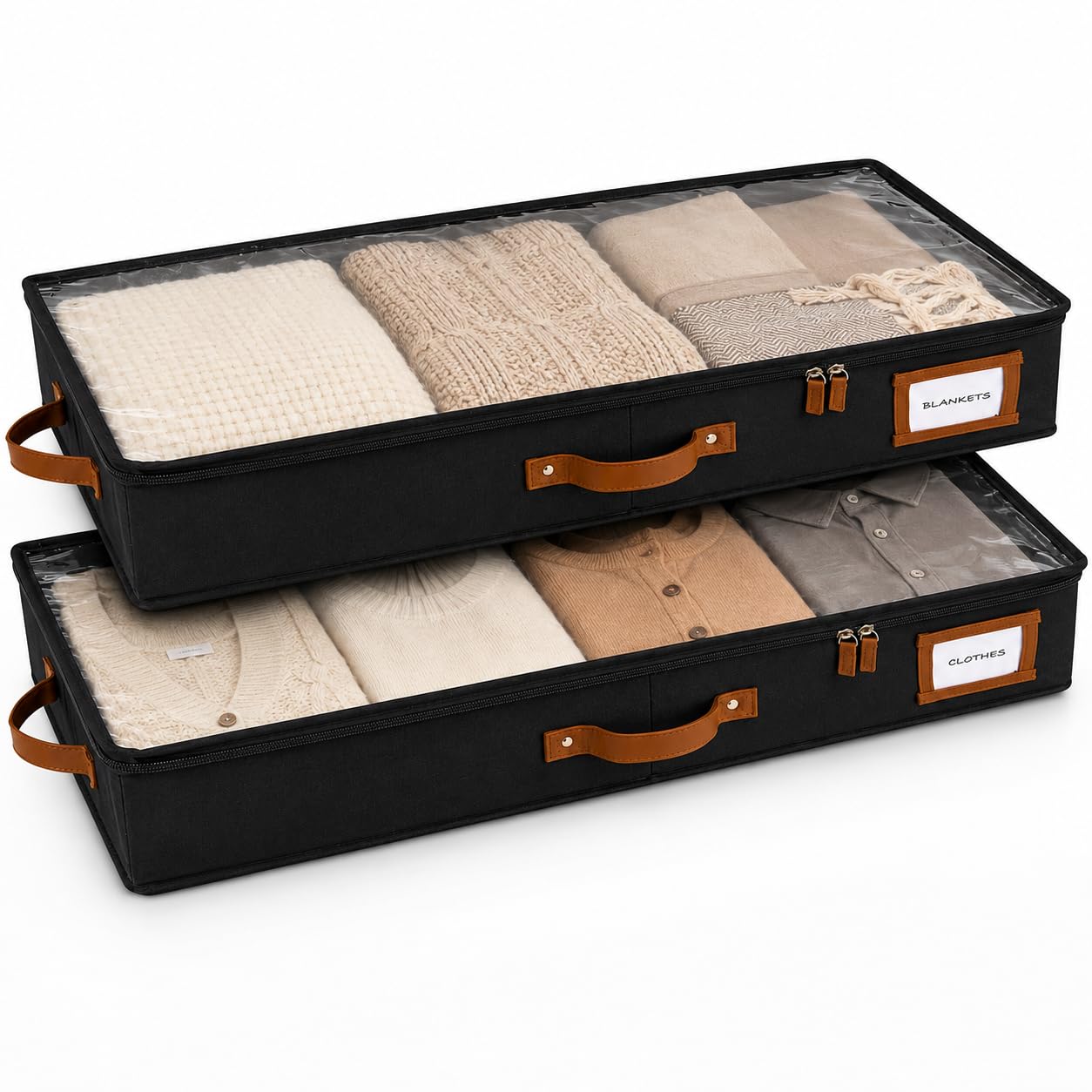Under Bed Storage Box Drawer Organizer Large Clothes Blanket Shoes Storage Container with Lid Dark Gray