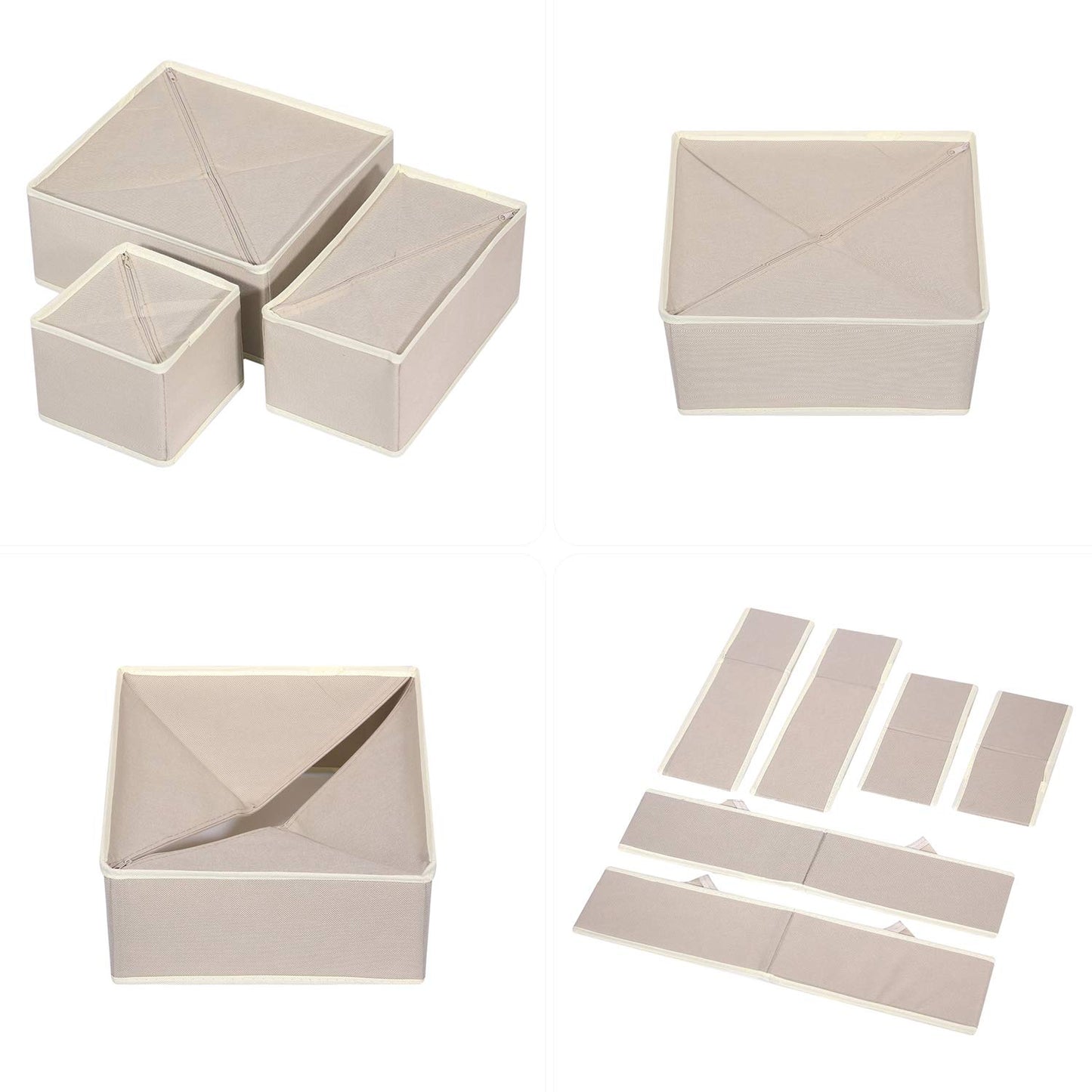 Foldable Drawer Organizer Clothes Storage Bins Fabric Closet Storage Boxes Set of 12