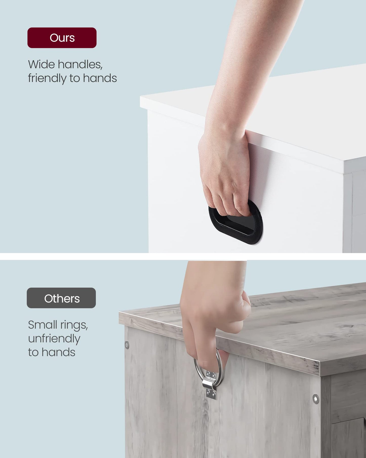 VASAGLE Storage Chest, Storage Trunk with 2 Safety Hinges, Storage Bench