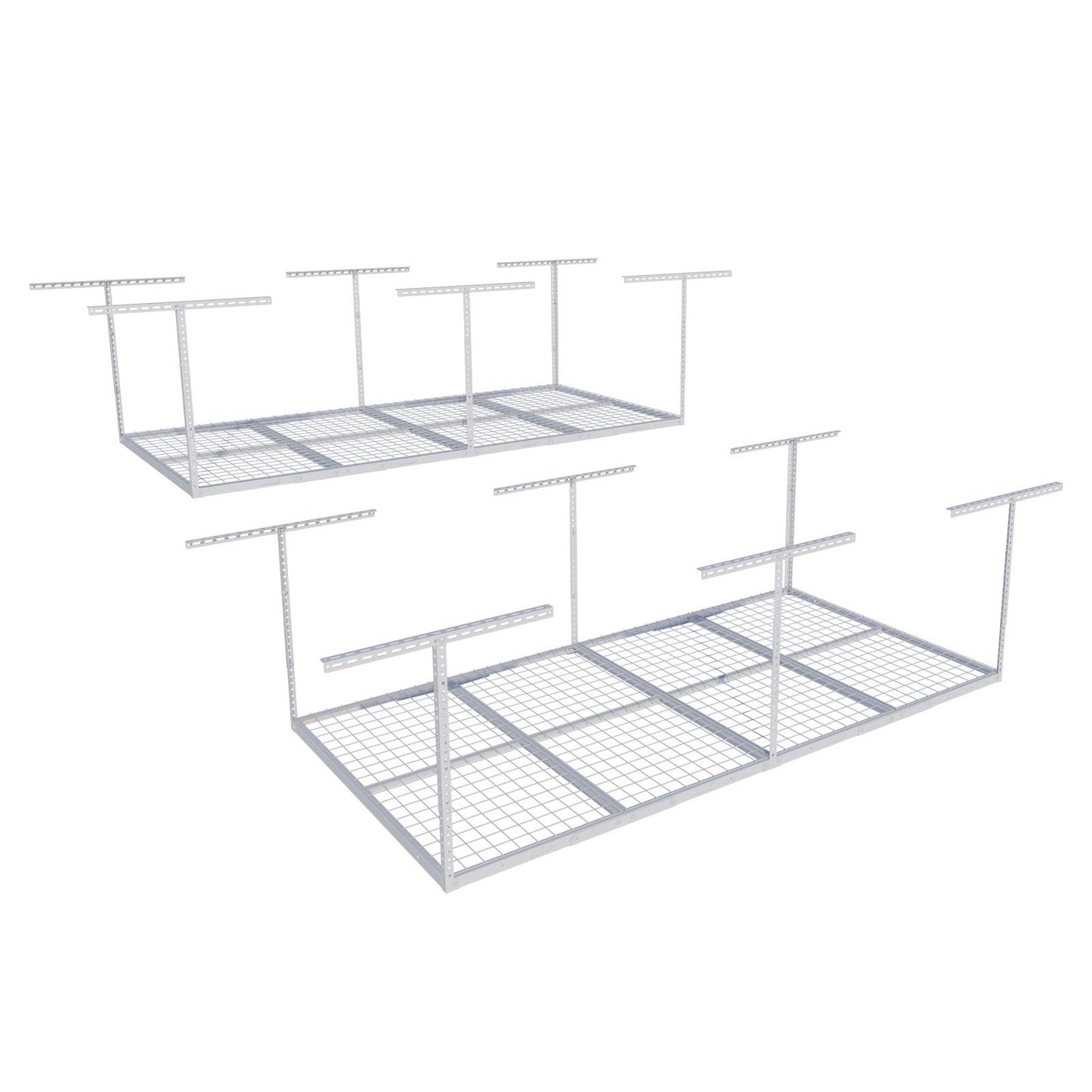 Overhead Garage Storage Rack 4x8 Adjustable Heavy Duty Ceiling Mounted Storage System 750 lbs Capacity Metal Garage Organizer Rack