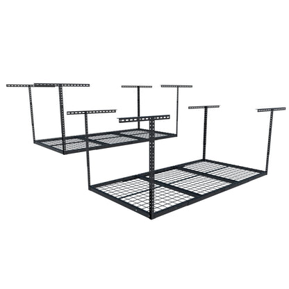 Overhead Garage Storage Rack 4x8 Adjustable Heavy Duty Ceiling Mounted Storage System 750 lbs Capacity Metal Garage Organizer Rack