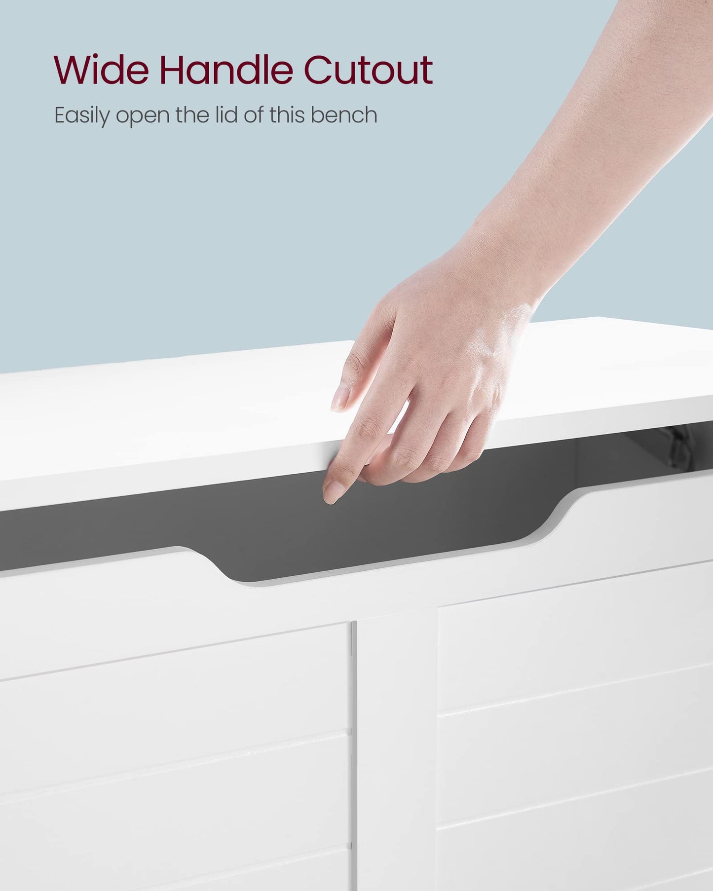 VASAGLE Storage Chest, Storage Trunk with 2 Safety Hinges, Storage Bench