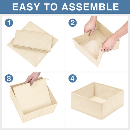 Drawer Organizer 12 Pack Foldable Fabric Closet Storage Bins Underwear Socks Bra Tie Organizer