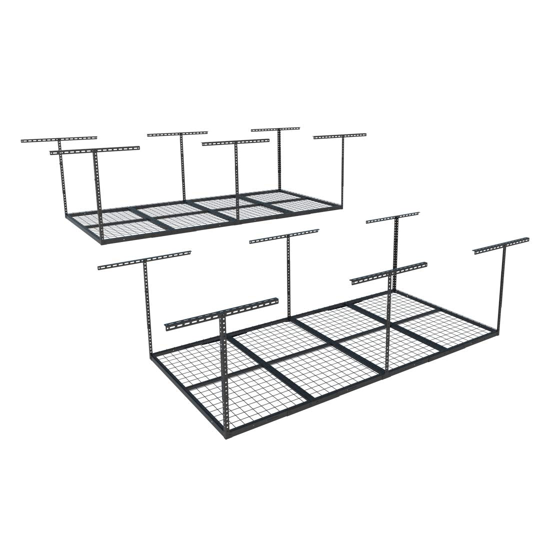 Overhead Garage Storage Rack 4x8 Adjustable Heavy Duty Ceiling Mounted Storage System 750 lbs Capacity Metal Garage Organizer Rack