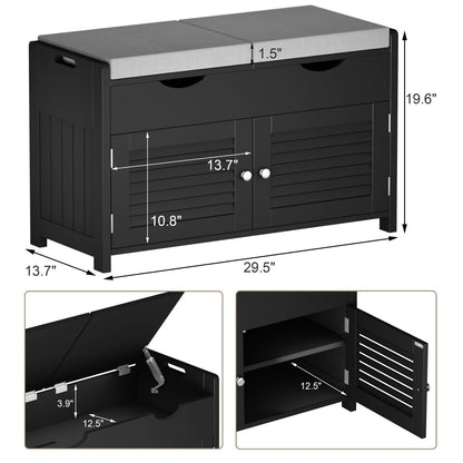 Shoe Storage Bench Lift Top Entryway Storage Bench Organizer Seat with Storage Cabinet