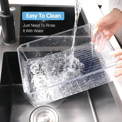 Stackable Refrigerator Organizer Storage Bins Clear BPA Free Fridge Containers with Lids Food Storage Organizer