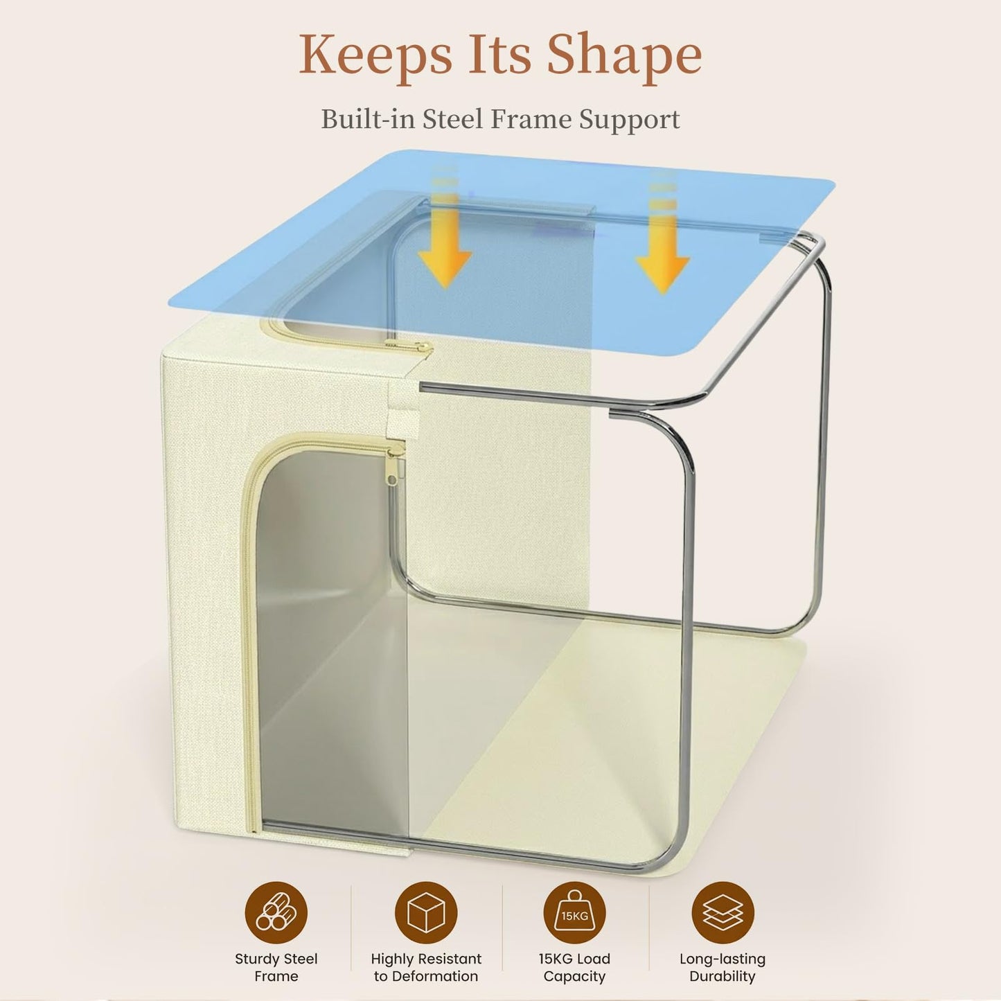 GoMaihe Clothes Storage Bins with Metal Frame for Closet Organizer